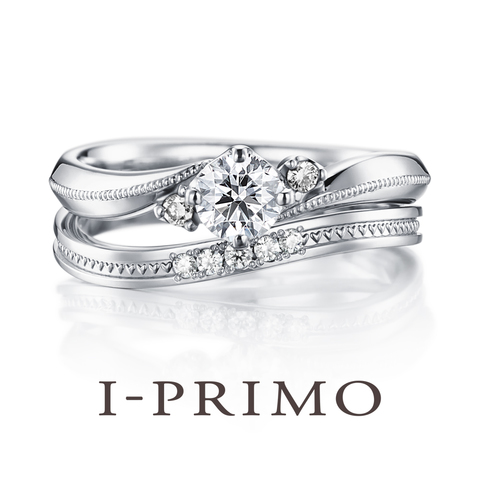 アイプリモ　ミル打ちデザインの婚約指輪・結婚指輪