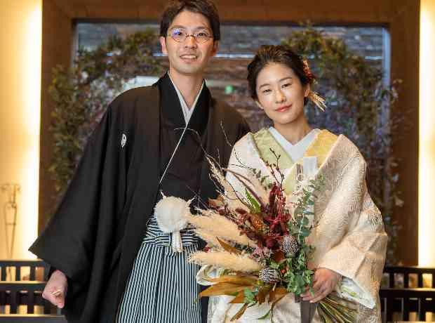 お洒落で新しい！和装人前式ウエディングの挙式実例画像