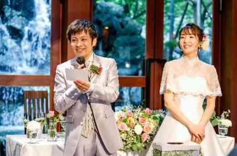 ゲストへの感謝を伝えるガーデンウェディングの演出画像