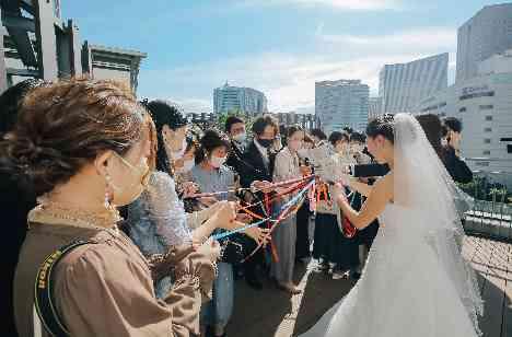 子供の誕生を喜んでくれた皆様へお披露目パーティーの披露宴画像