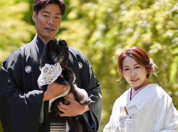 大好きな愛犬と一緒に祝うウェディングの挙式実例画像