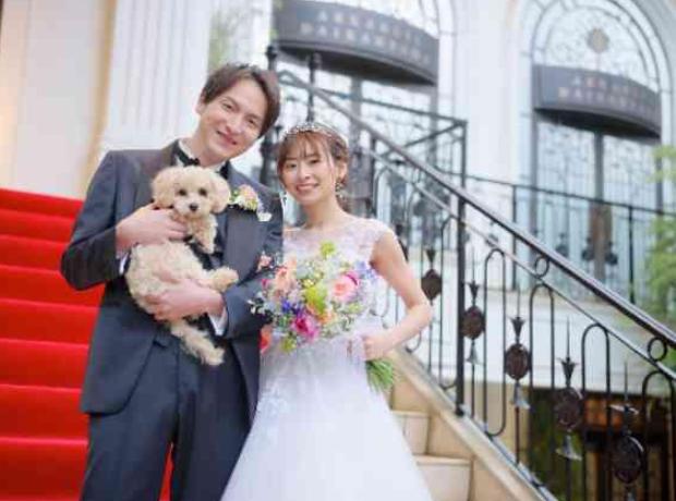 ワンちゃんと一緒のSpring Weddingの挙式実例画像