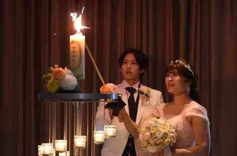 まるで南国リゾート地!?神戸での結婚式の演出画像