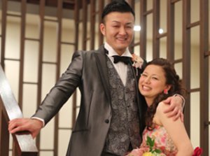 元気いっぱいなお二人のあったかいパーティーの挙式実例画像