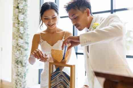 海&おもてなし♡おふたりらしさ満載なWeddingの挙式画像