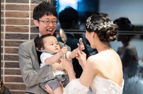 世界で一番かっこよくて可愛いパパとママの結婚式の披露宴画像