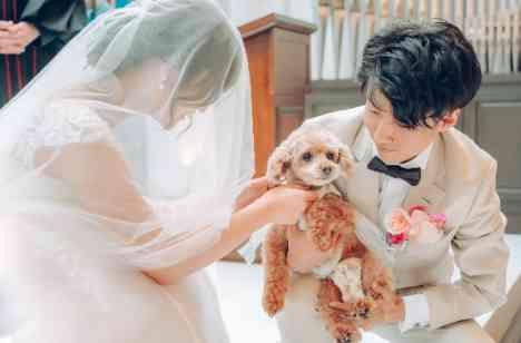 ペットも一緒に過ごせる リングドッグも思い出に♡の挙式画像