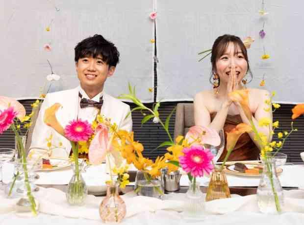 春っぽい可愛さも取り入れたアットホーム結婚式の挙式実例画像