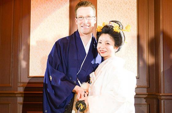 アメリカと日本を繋ぐ和婚ウエディングの演出画像