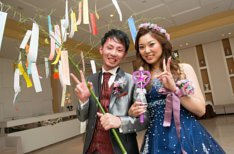 七夕がテーマ!!皆様の願い事が叶いますように☆の演出画像