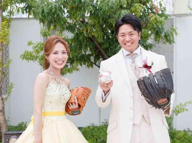 野球が大好きなお二人のウエディング♪の挙式実例画像