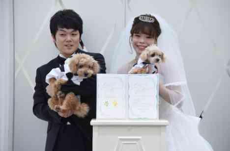 大切なペットと共に過ごすweddingの挙式画像