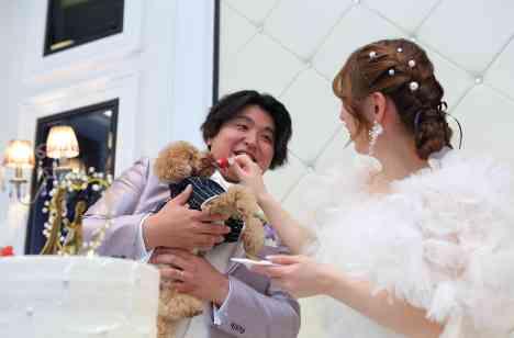 大切な愛犬とHAPPY WEDDING♪の披露宴画像
