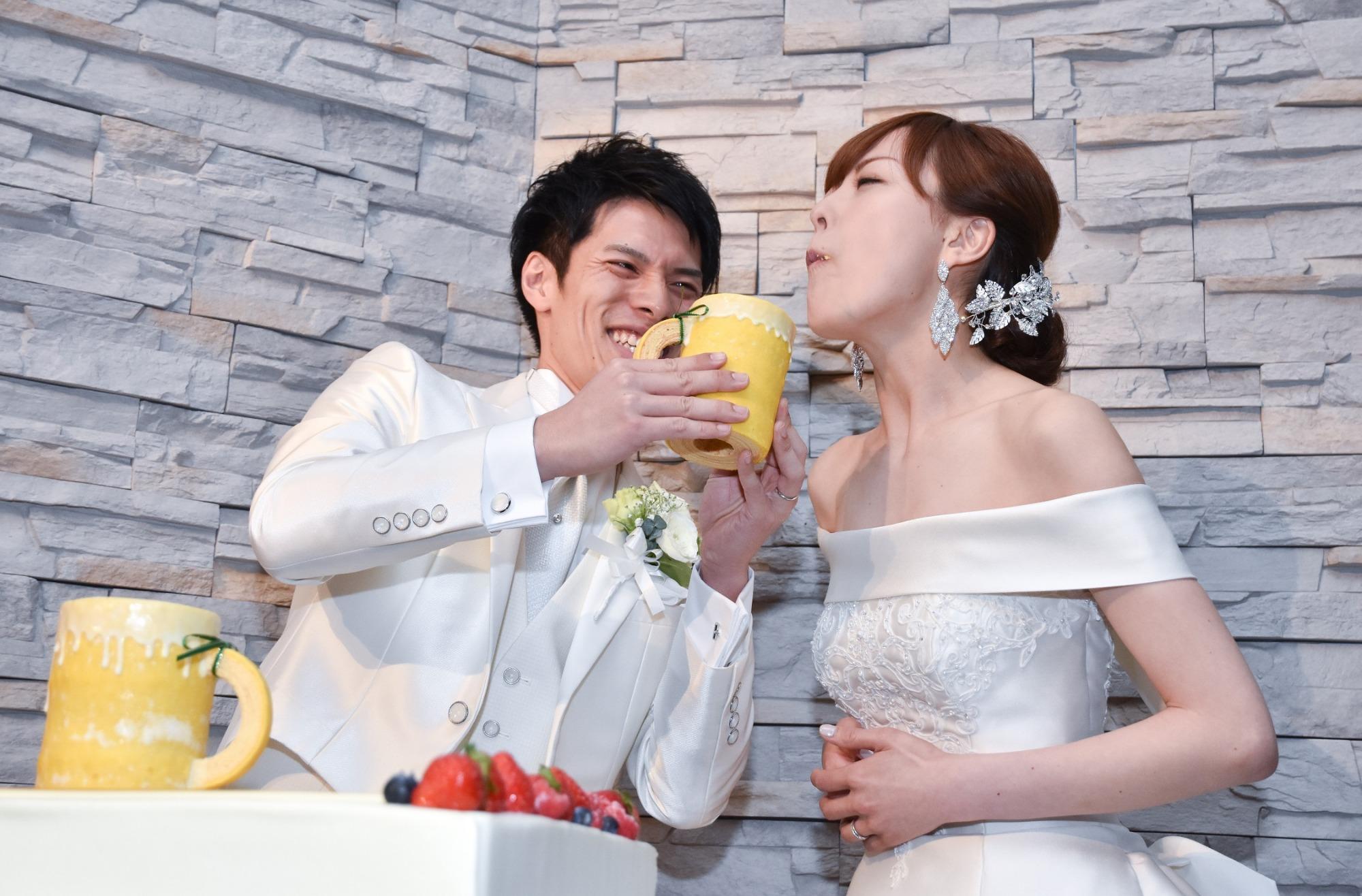 大好きすぎて欠かせない★ビールウェディングの披露宴画像