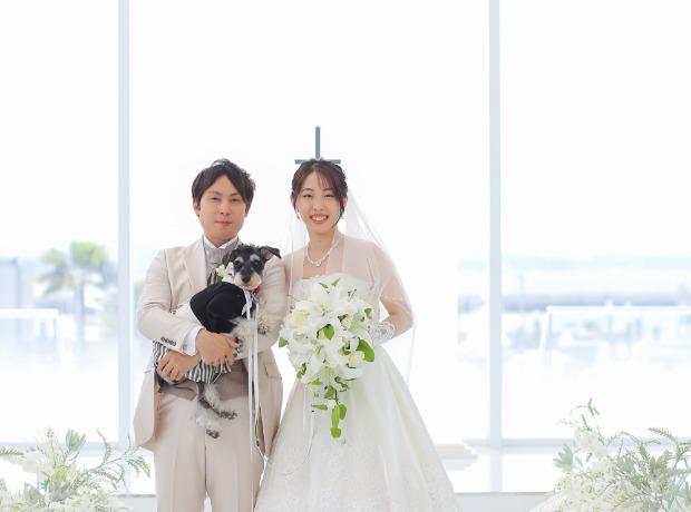 リゾート会場で大切な愛犬と過ごす特別な一日の挙式実例画像