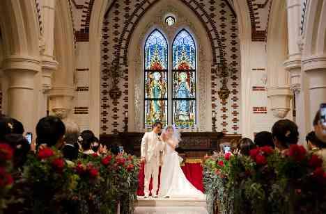 こだわりが詰まったお2人らしい結婚式の挙式画像