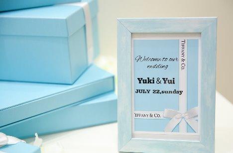 ティファニーブルーに統一されたお洒落Weddingの準備・打ち合わせ画像