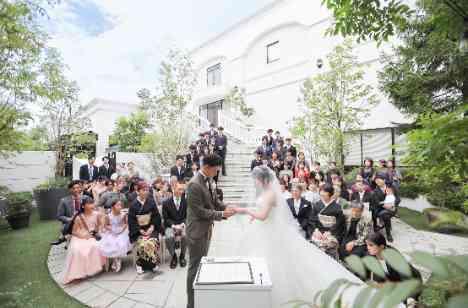 大切な人と過ごすガーデンウェディングの挙式画像
