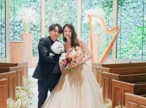 愛犬とゲストと過ごす和やかな結婚式！の挙式実例画像