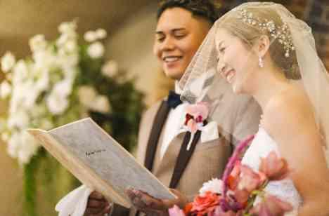 家族３人の思い出に。POPでお洒落な結婚式！の演出画像