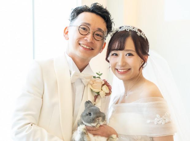 大好きなうさぎちゃんと一緒にキュートな結婚式の挙式実例画像