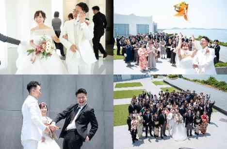 大好きなうさぎちゃんと一緒にキュートな結婚式の挙式画像
