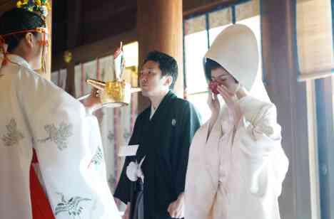 【和の美しさが際立つ】桜の三嶋大社婚の挙式画像