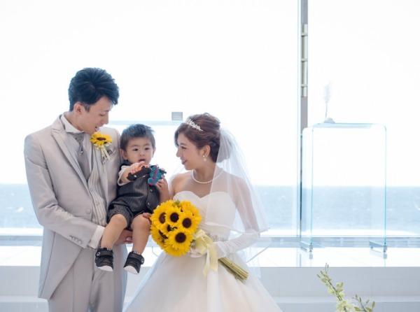 家族3人でリゾート婚☆の挙式実例画像