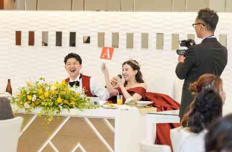 お二人らしいユーモアと感動に溢れた結婚式♡♡♡の披露宴画像