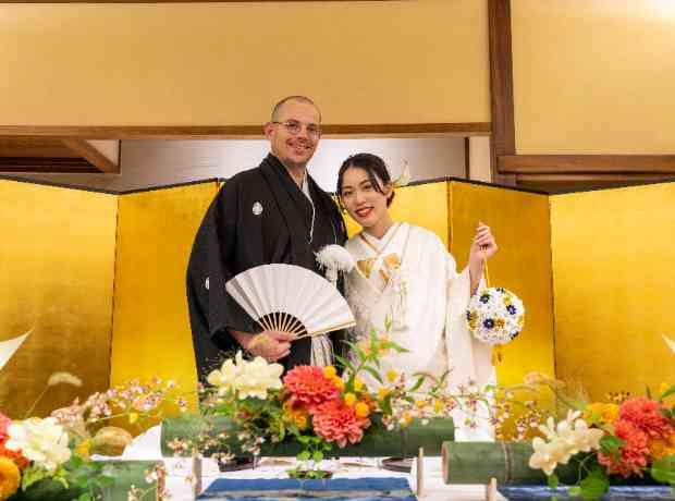 神社挙式✕料亭でおもてなしナイトウエディングの挙式実例画像