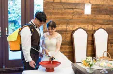 愛犬も大切な家族一緒に結婚式を楽しむの披露宴画像