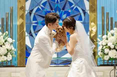 愛犬も一緒のオリジナルウェディング！の挙式画像