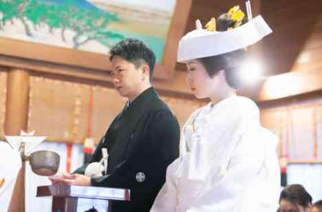 凛々しい和weddingの挙式画像