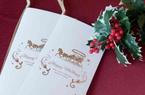 クリスマスをテーマに、クラシカルなウエディングをの演出画像