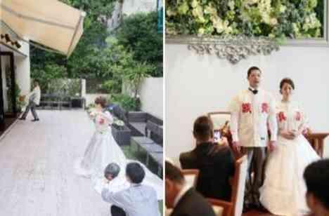 家族みんなで楽しい結婚式の披露宴画像