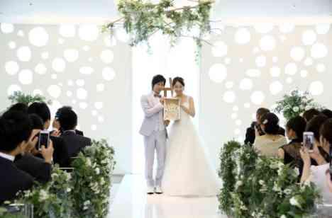 みんなで参加のweddingの挙式画像