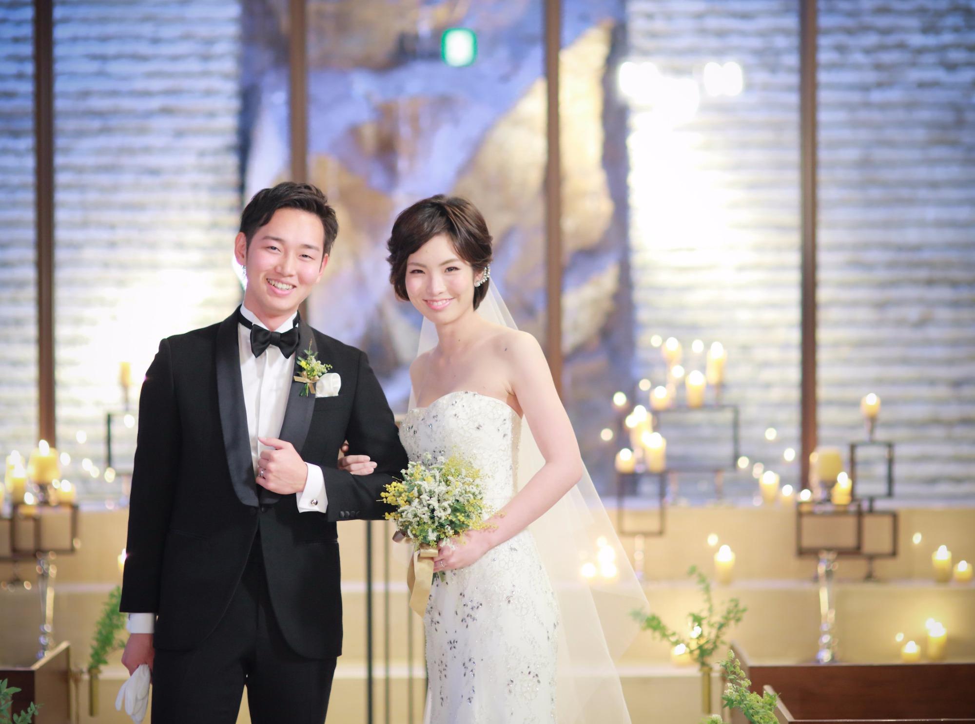 キャンドル揺らめく　Night Weddingの挙式実例画像
