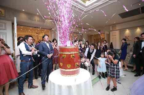 「テーマパーク」がテーマのパパママキッズ婚の演出画像
