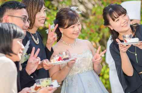 感謝、感激、 さけ 笑顔Weddingの演出画像
