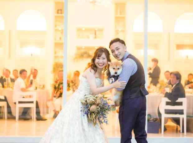 愛犬と楽しむ結婚式の挙式実例画像