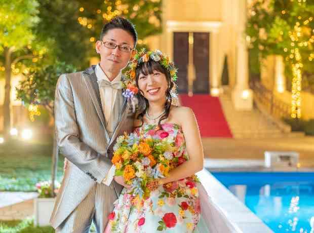 大好きなものに囲まれての挙式実例画像