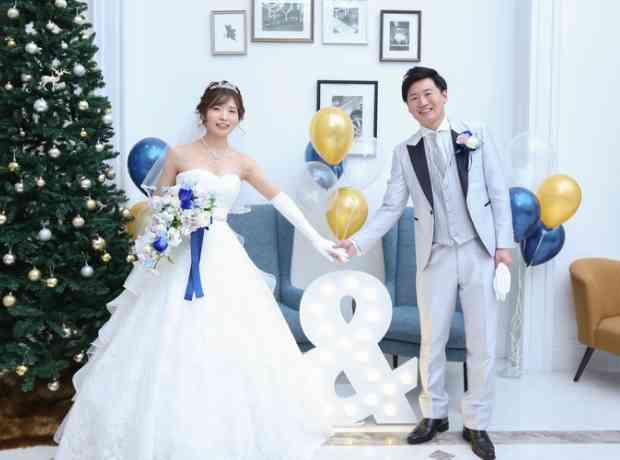 Navy＆Gold weddingの挙式実例画像