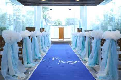 Navy＆Gold weddingの挙式画像