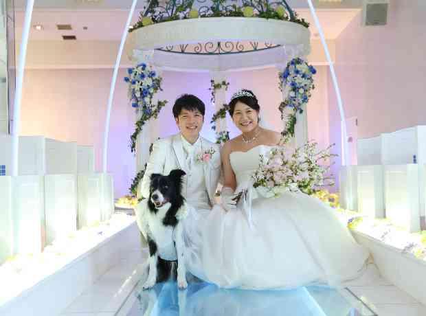 大切な家族★そらちゃんも一緒の結婚式の挙式実例画像